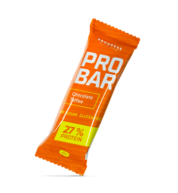 Протеиновые батончики Progress Nutrition Pro bar 12*45 грамм Блок Chocolate Toffee