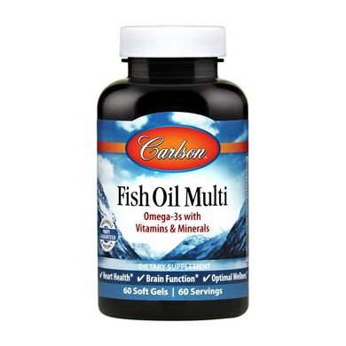 Омега 3 Carlson Labs Fish Oil Multi 60 капс рыбий жир