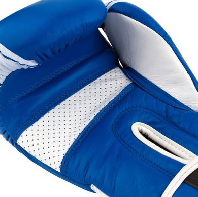 Боксерські рукавиці PowerPlay 3023 A Синьо-Білі [натуральна шкіра] 12 унцій