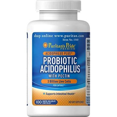 Пробіотики Puritan's Pride Probiotic Acidophilus with Pectin 100 капсул