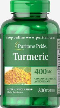 Куркумин Puritan's Pride Turmeric 400 mg 200 капсул