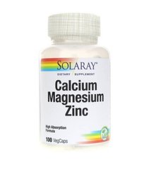 Кальций магний цинк Solaray Calcium Magnesium Zinc 100 капсул