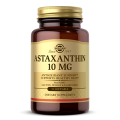 Астаксантин, Natural Astaxanthin, Solgar, 10 мг, 30 желатинових капсул