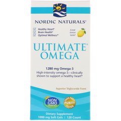 Рыбий Жир, Вкус Лимона, Nordic Naturals, Ultimate Omega, Lemon, 1,280 мг, 120 Капсул