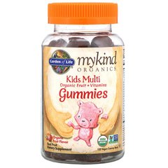 Мультивитамины для детей, фруктовый вкус, Kids Multi, MyKind Organics, Garden of Life, 120 веганских мармеладных мишек