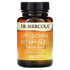 Витамин D3 Липосомальная, 5000 МЕ, Liposomal Vitamin D3, Dr. Mercola, 30 капсул