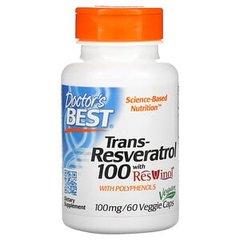 Ресвератрол Doctor's Best Trans-Resveratrol 100 mg with polyphenols 60 капсул