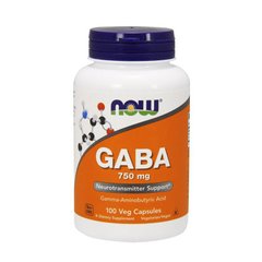 ГАМК Now Foods GABA 750 мг (100 капсул) нау фудс гамма-аминомасляная кислота