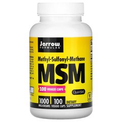 Метилсульфонілметан , Jarrow Formulas, MSM 1000 мг, 100 вегетаріанських капсул