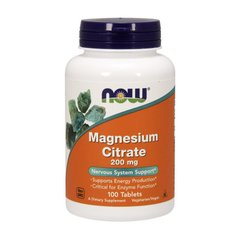 Магний цитрат Now Foods Magnesium Citrate 200 mg 100 таб