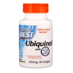 Убіхінол, Ubiquinol with Kaneka, Doctor's Best, 200 мг, 30 желатинових капсул