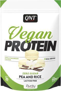 Рослинний протеїн QNT Vegan Protein 500 г vanilla macaroon