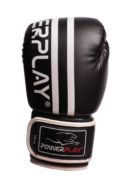 Боксерські рукавиці PowerPlay 3010 Чорно-Білі 12 унцій