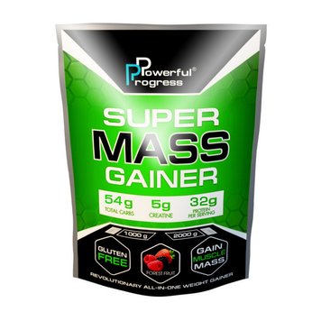 Гейнер для набору маси Powerful Progress Super Mass Gainer 2 кг Гейнер strawberry