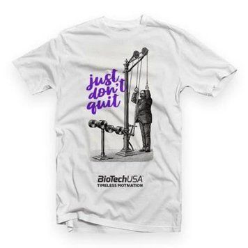 Cпортивная футболка Biotech T-shirt Just dont quit white (размер XXL) серая