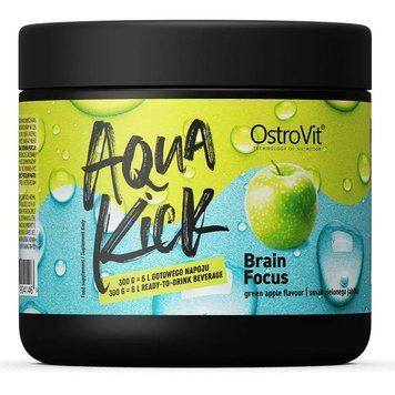 Вітаміни для мозку смак зеленого яблука OstroVit Aqua Kick Brain Focus 300 г