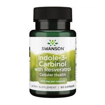 Індол-3-Карбінол з Ресвератролом Swanson Indole-3-Carbinol with Resveratrol 200 mg 60 Капсул