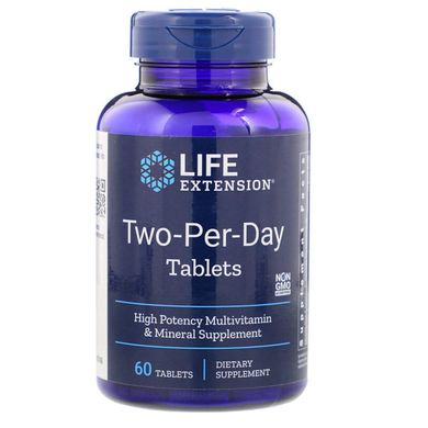 Мультивітаміни Двічі в День, Two-Per-Day, Life Extension, 60 таблеток