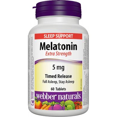 Мелатонін Webber Naturals Melatonin E. S. 5mg 60 таблеток