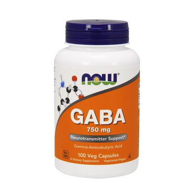 ГАМК Now Foods GABA 750 мг 100 капсул гамма-аминомасляная кислота