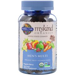 Органические Мультивитамины для мужчин, органические ягоды, MyKind Organics, Garden of Life, 120 вегетарианских жевательных конфет