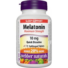Мелатонин Webber Naturals Melatonin M. S. 10 mg 72 таблеток