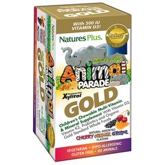 Мультивітаміни для Дітей, Смак Асорті, Animal Parade Gold, Natures Plus, 60 жувальних таблеток