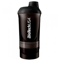 Шейкер спортивный BioTech Wave + 3 in 1 (500 ml, Black)