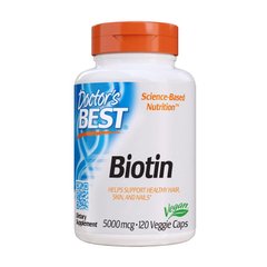 Биотин Doctor's Best Biotin 5 000 mcg (120 капс) витамин б7 доктор бест