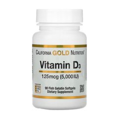 Витамин д3 California Gold Nutrition Vitamin D3 125 mcg 5000 IU 90 капсул