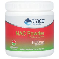 NAC N-ацетил L-цистеїн, 600 мг, смак кавуна, NAC Powder, Trace Minerals, 75 г