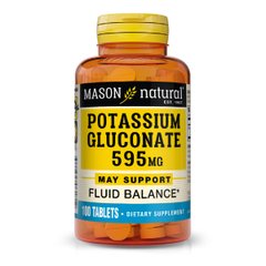 Калій Глюконат 595мг, Potassium Gluconate, Mason Natural, 100 таблеток