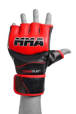 Рукавички для MMA PowerPlay 3055 Червоно-Чорні M
