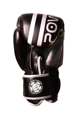 Боксерские перчатки PowerPlay 3010 черно-белые 14 унций