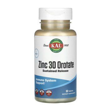Цинк KAL Zinc 30 Orotate Sustained Release 90 таблеток