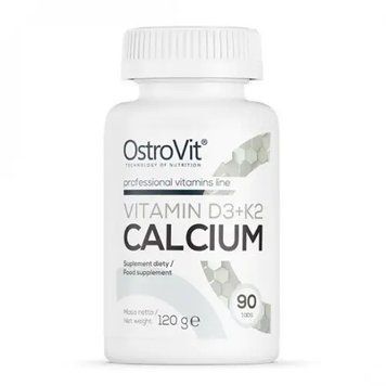 Витамин Д3+К2+кальций, VITAMIN D3+K2+CALCIUM, OstroVit, 90 таблеток