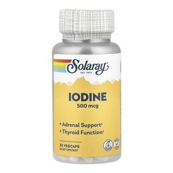 Йод Solaray Iodine 500 мкг 30 вег. капсул