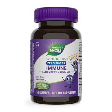 Витамины с черной бузиной Nature's Way Sambucus Zero Sugar Kids 50 жев. конфет