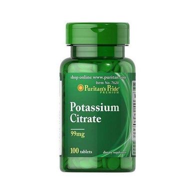 Калій цитрат Puritan's Pride Potassium Citrate 100 таблеток
