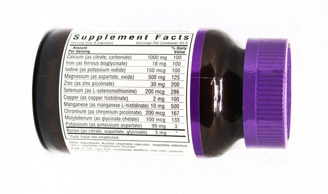 Мультиминералы + Бор с Железом, Bluebonnet Nutrition, 90 гелевых капсул