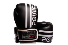 Боксерские перчатки PowerPlay 3010 черно-белые 16 унций