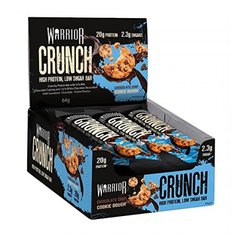 Фитнес батончики Warrior Crunch, High Protein, Low Sugar Bar 12x64 г Chocolate chip cookie dough