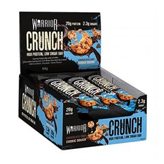 Фітнес батончики Warrior Crunch, High Protein, Low Sugar Bar 12x64 г Chocolate chip cookie dough