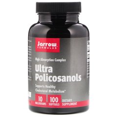 Полікозанолом 10 мг, Ultra Policosanols, Jarrow Formulas, 100 желатинових капсул