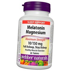 Мелатонин Webber Naturals Melatonin Magnesium M.S. 10/150 mg 60 таблеток