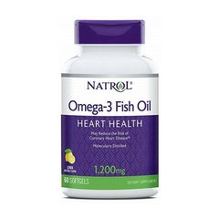 Омега-3 Natrol Omega-3 Fish Oil Heart Heath 1200 мг (60 капс) рыбий жир натрол лимон