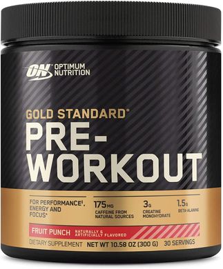 Предтренировочный комплекс Optimum Nutrition Pre-Workout gold standard (300 г)т fruit punch