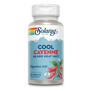 Кайенський Перцю Solaray Cool Cayenne Pepper 40,000 HU 600 mg 90 вег. капсул