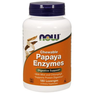 Ферменты энзимы Now Foods Chewable Papaya Enzyme 180 пастилок