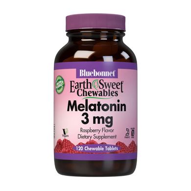 Мелатонин Bluebonnet Nutrition Melatonin 3 mg 120 жевачек Малина